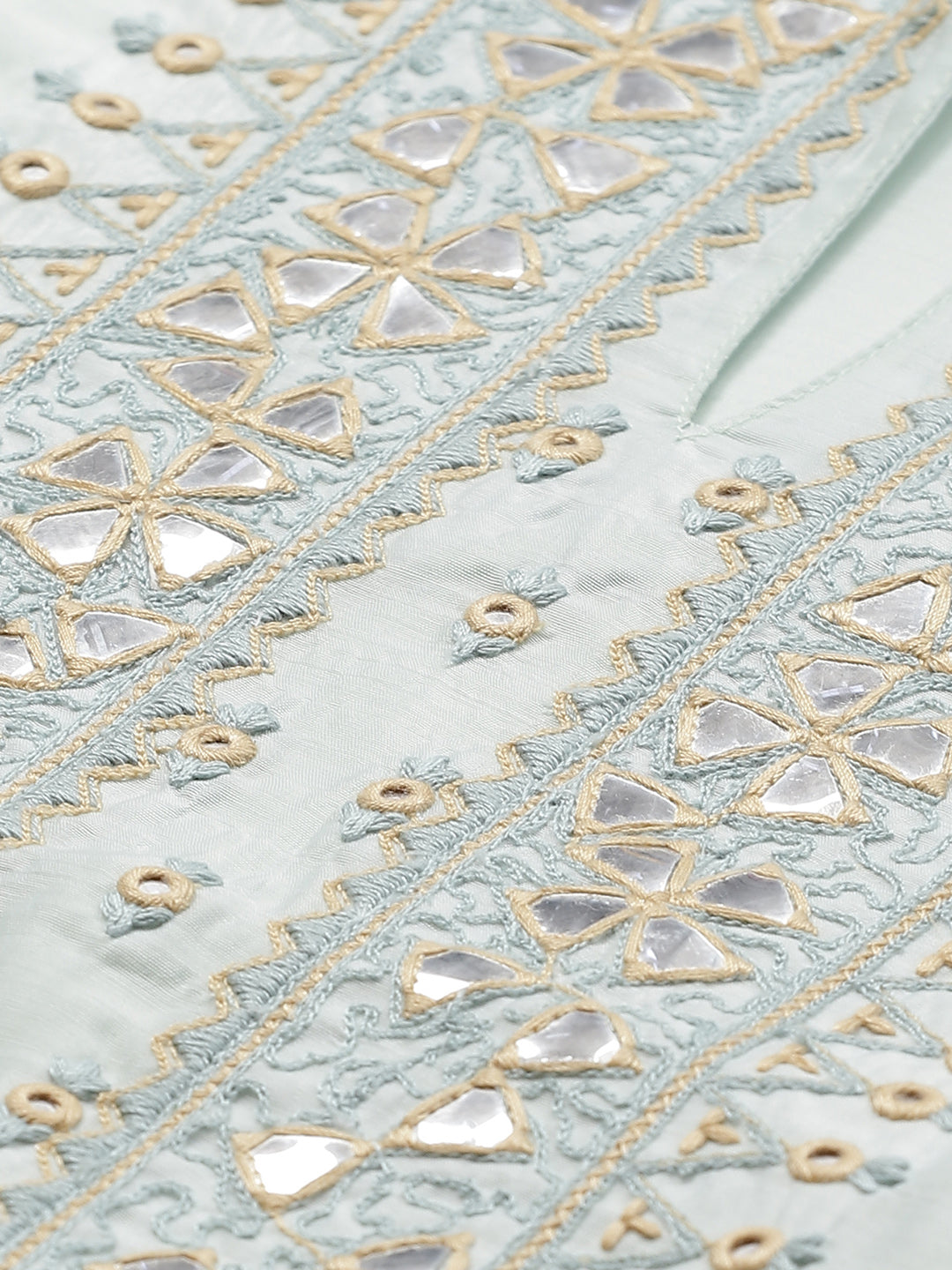 Biba Women Sea Green & Pink Yoke Design Layered A-Line Kurta - Distacart