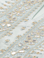 Thumbnail for Biba Women Sea Green & Pink Yoke Design Layered A-Line Kurta - Distacart
