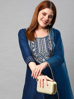 Thumbnail for Kalini Women Floral Yoke Design Gotta Patti Kurta With Palazzo & Dupatta - Distacart