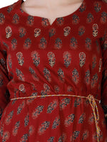 Thumbnail for Kalini Women Maroon & Black Ethnic Motifs Printed Anarkali Kurta - Distacart
