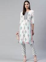 Thumbnail for Kalini Ethnic Motifs Printed Panelled Gotta Patti Kurta with Trousers - Distacart