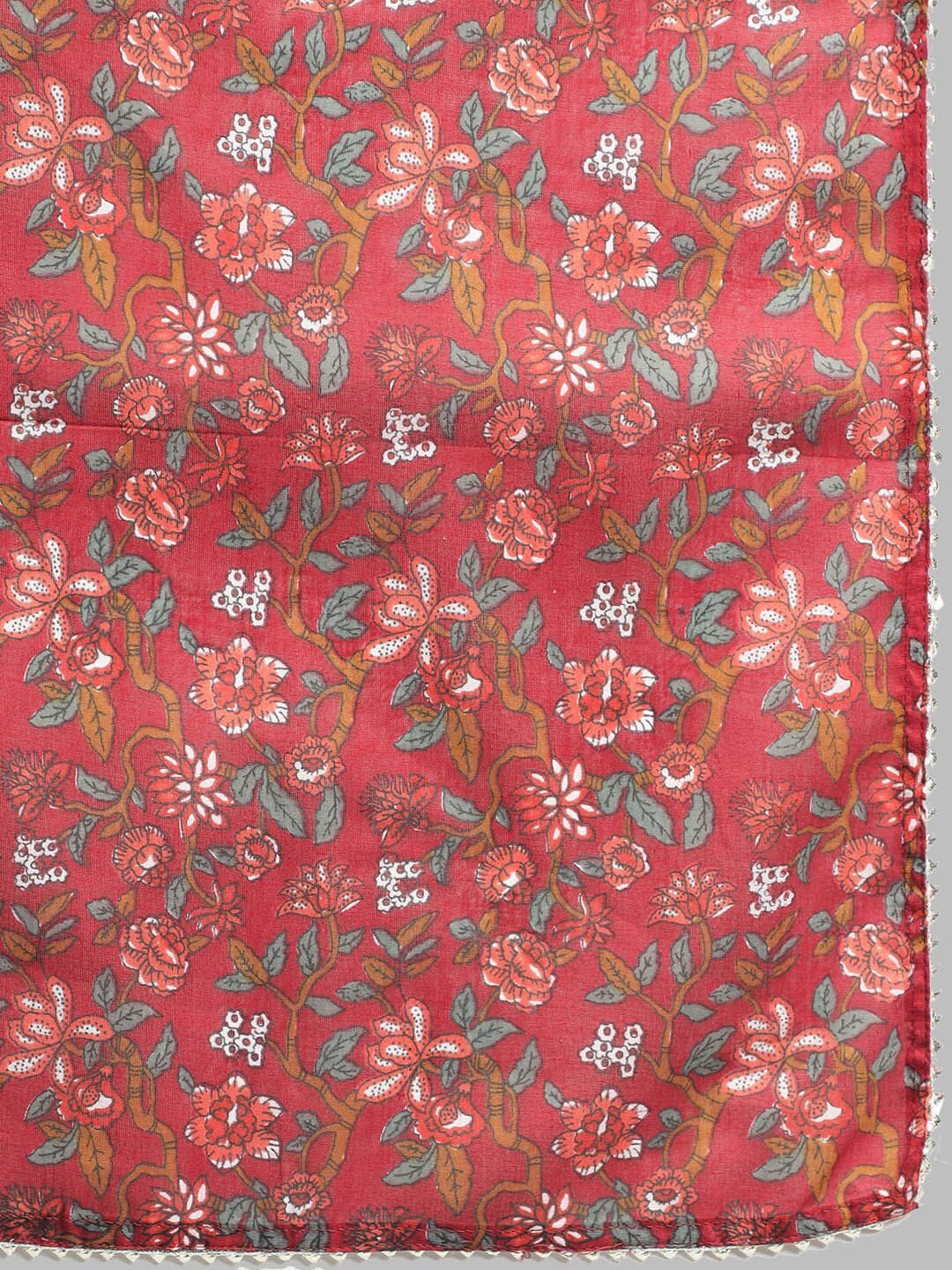 Kalini Floral Printed Regular Pure Cotton Kurta with Trousers & Dupatta - Distacart