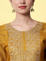 Thumbnail for Kalini Ethnic Motifs Yoke Design Regular Thread Work Kurta with Trousers & With Dupatta - Distacart