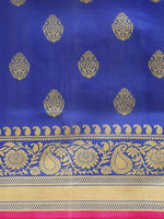 Thumbnail for Saree Mall Pink & Blue Paisley Print Half & Half Saree - Distacart