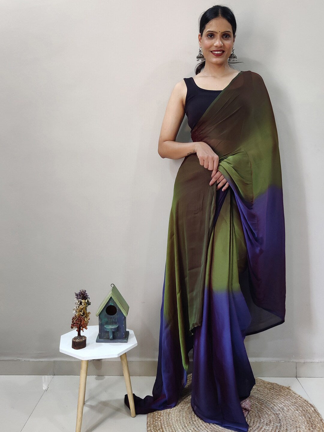Mitera Ombre Dyed Ready to Wear Saree - Distacart