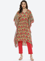 Thumbnail for Biba Women Pink Floral Printed Pure Cotton Kurta with Trousers - Distacart