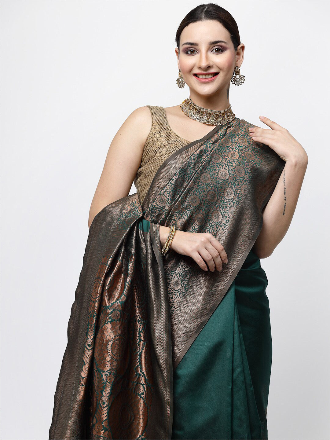 Kalini Ethnic Motif Woven Design Zari Banarasi Saree - Distacart