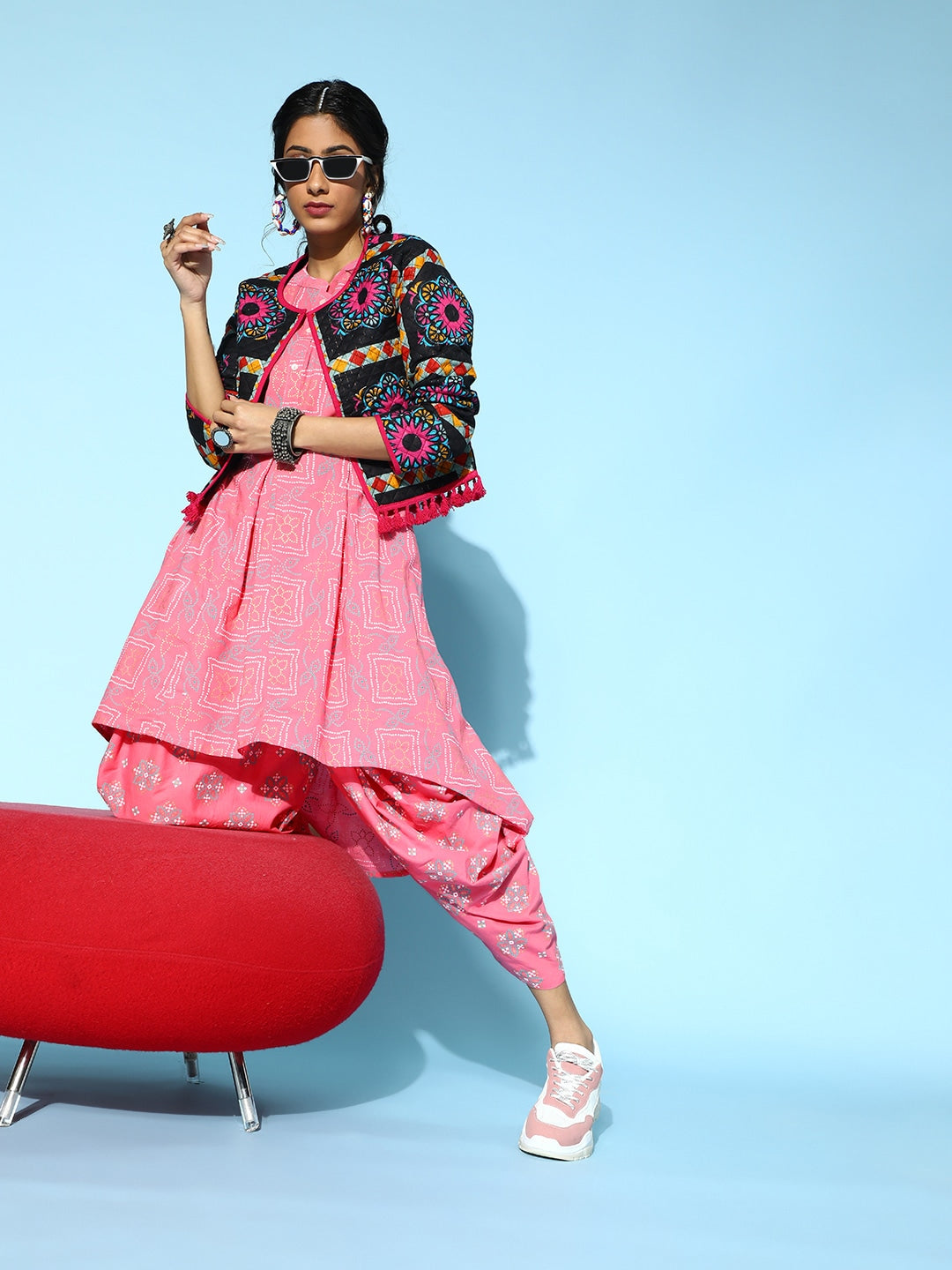 Sangria Ethnic Motifs Cotton Blend Dhoti Kurta Set - Distacart