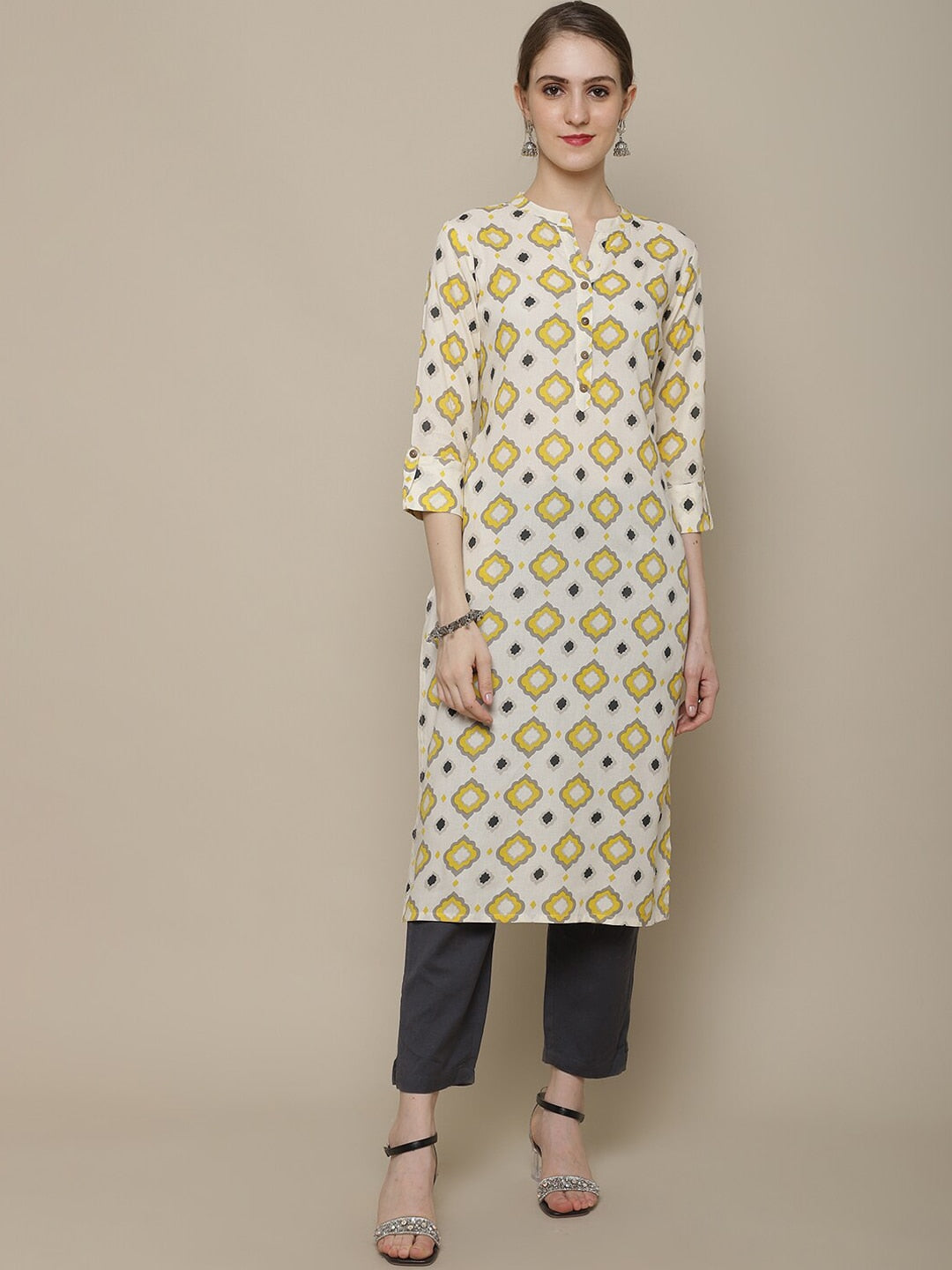 Sangria Printed Cotton Kurta - Distacart