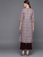 Thumbnail for Biba Women Pink & Blue Printed A-Line Layered Kurta - Distacart