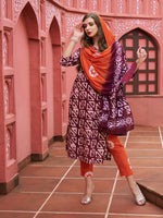 Thumbnail for Kalini Geometric Printed Regular Kurta with Trousers & With Dupatta - Distacart
