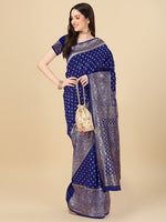 Thumbnail for Kalini Ethnic Motifs Woven Design Zari Banarasi Saree - Distacart