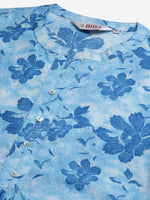 Thumbnail for Biba Women Blue & White Printed Kurta with Trousers - Distacart