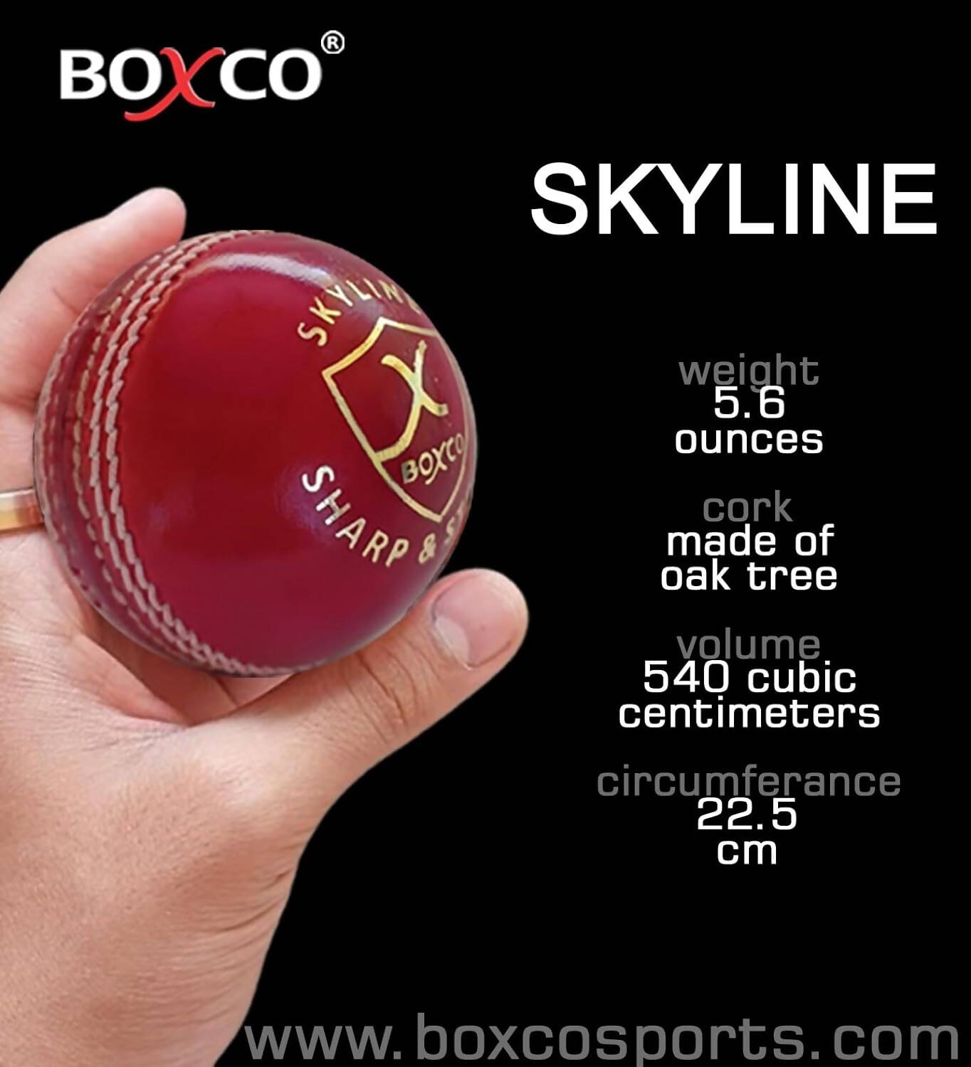 Boxco Skyline Hand Stiched Four Piece Cricket Leather Ball (Pack of 6) - Distacart