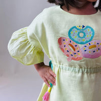 Thumbnail for ArthLife Yellow Donuts Embroidered Dress - Distacart