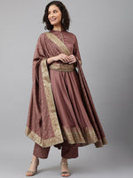 Thumbnail for Khushal K Ethnic Motifs Kurta with Trousers & With Dupatta - Distacart
