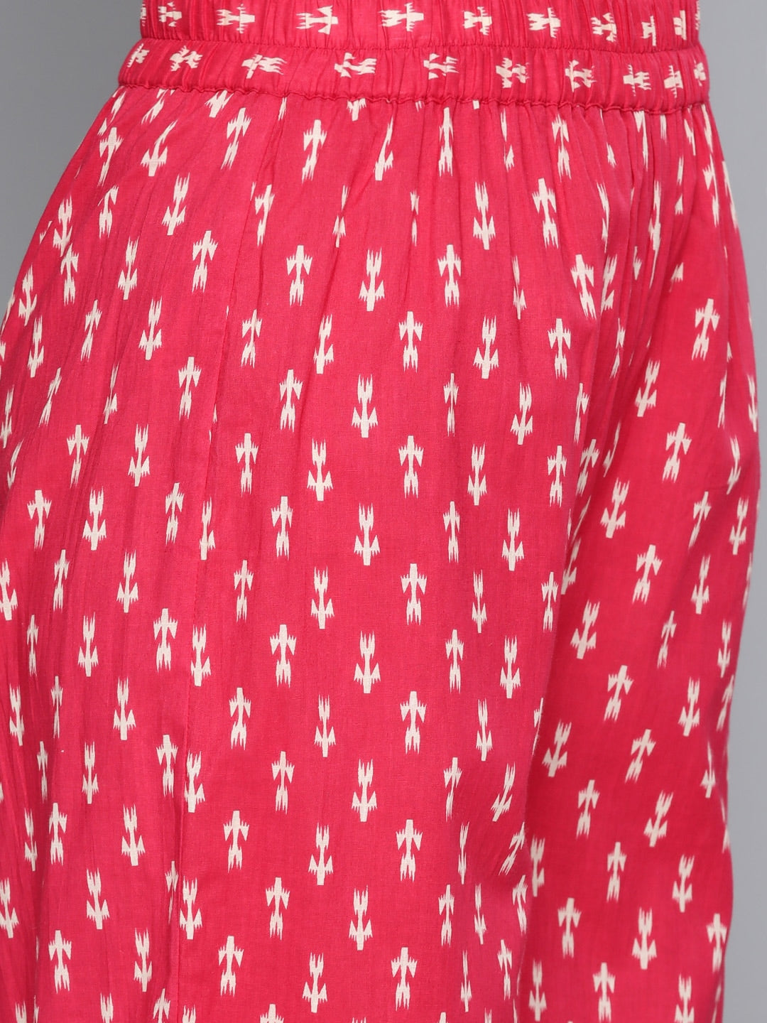 HERE&NOW Women Ethnic Motifs Printed Pure Cotton Kurta With Palazzos - Distacart