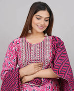 Thumbnail for House of RP Women's Pink Cotton Kurta & Dupatta Set - Distacart