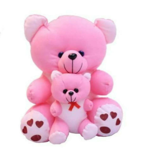 Tedstree Soft Toys Skin Friendly Super Soft Mother With Child Teddy Bears (Pink ) - Distacart