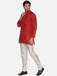 Thumbnail for Sethukrishna Men Maroon Kurta with Pyjamas - Distacart