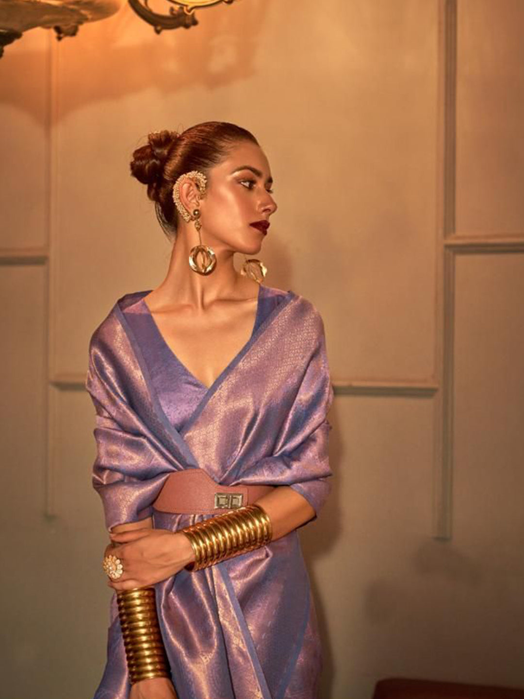 Mitera Ethinic Motif Woven Design Zari Pure Silk Saree - Distacart