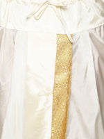 Thumbnail for Sethukrishna Men Gold-Toned & White Kurta with Dhoti Pants - Distacart