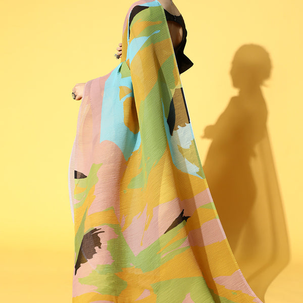 Tikhi Imli Abstract Poly Georgette Saree Border - Distacart