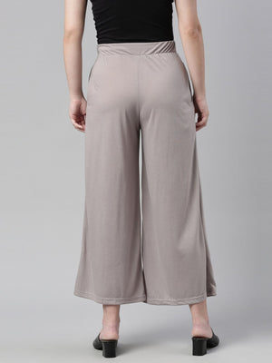 Souchii Grey Knitted Ethnic Palazzos - Distacart