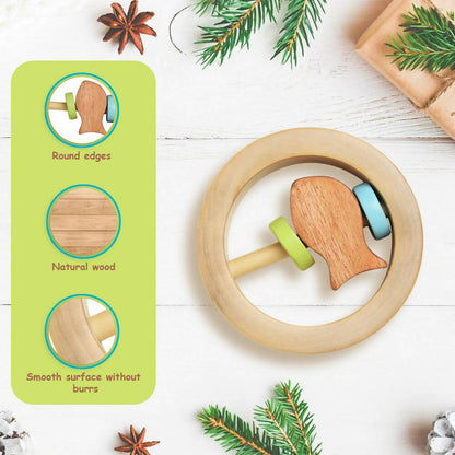 Matoyi Fishy Foo–Baby Rattle & Neem Teether Combo - Distacart