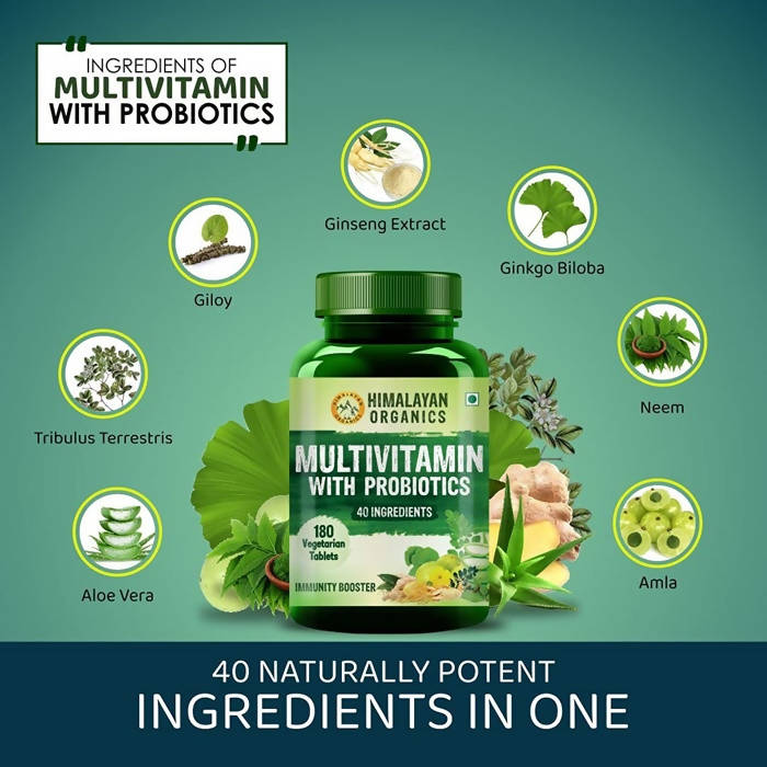 Himalayan Organics Multivitamin With Probiotics, 40 Ingredients 
