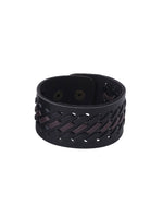 Thumbnail for NVR Men's Black Leather Bracelet - Distacart