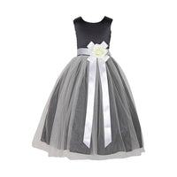 Thumbnail for Asmaani Baby Girl's Black Color Satin A-Line Maxi Full Length Dress (AS-DRESS_22006) - Distacart