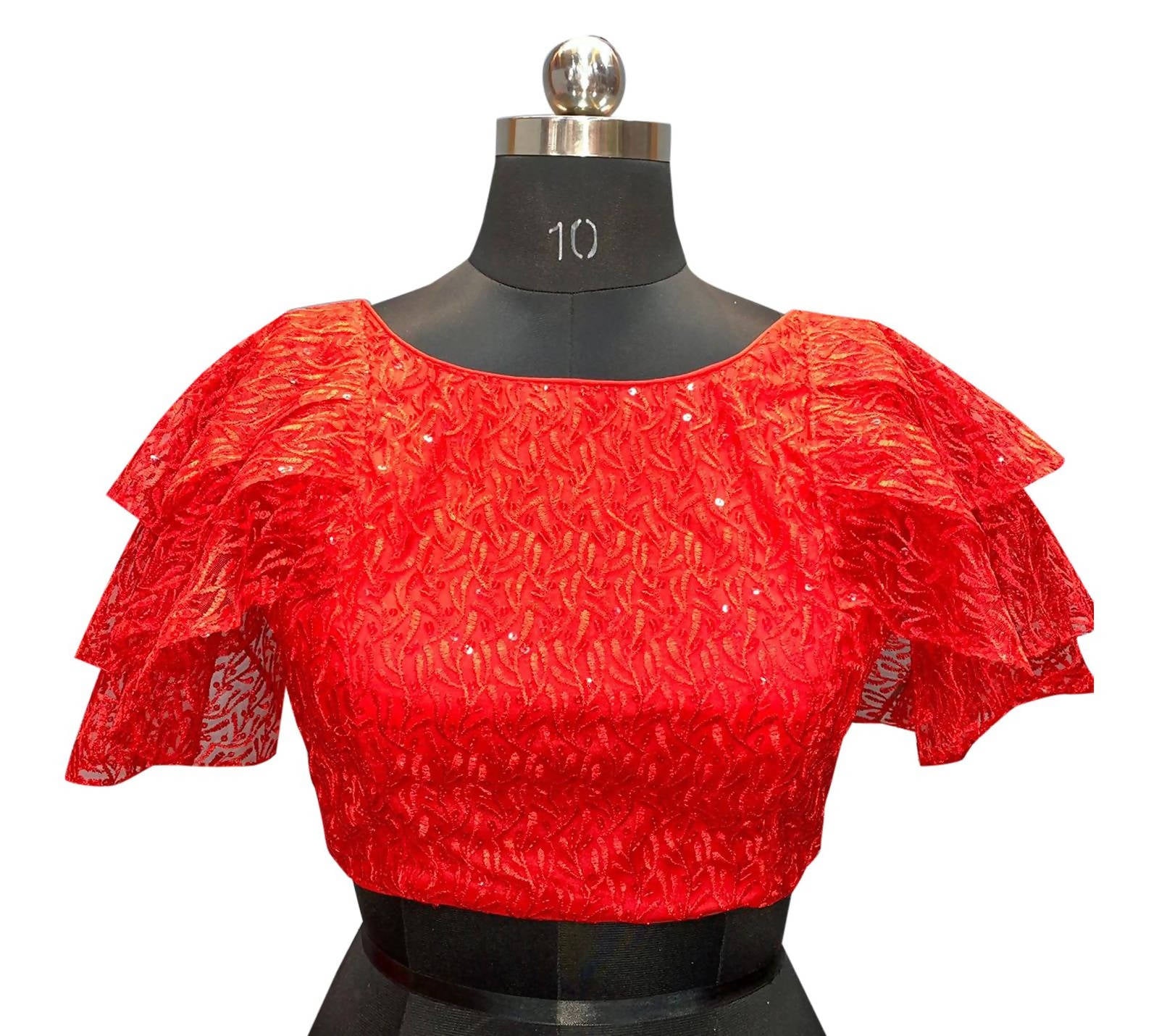 Vamika Red Net Shifly Work Blouse - Distacart