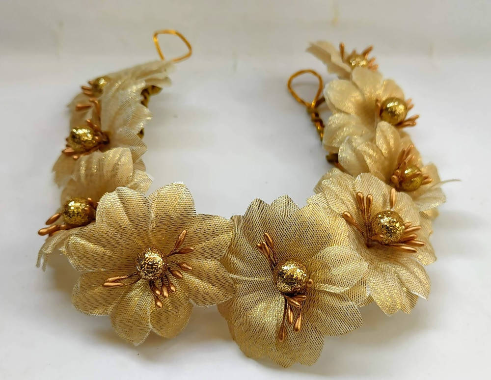 Gold Flower Hair Gajra - Distacart