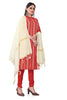 Red Cotton Jacquard Woven Unstitched Dress Material - Amara - Distacart