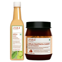 Thumbnail for Jiva Ayurveda Amla Combo - Amla Juice & Amla Chatpata Candy - Distacart