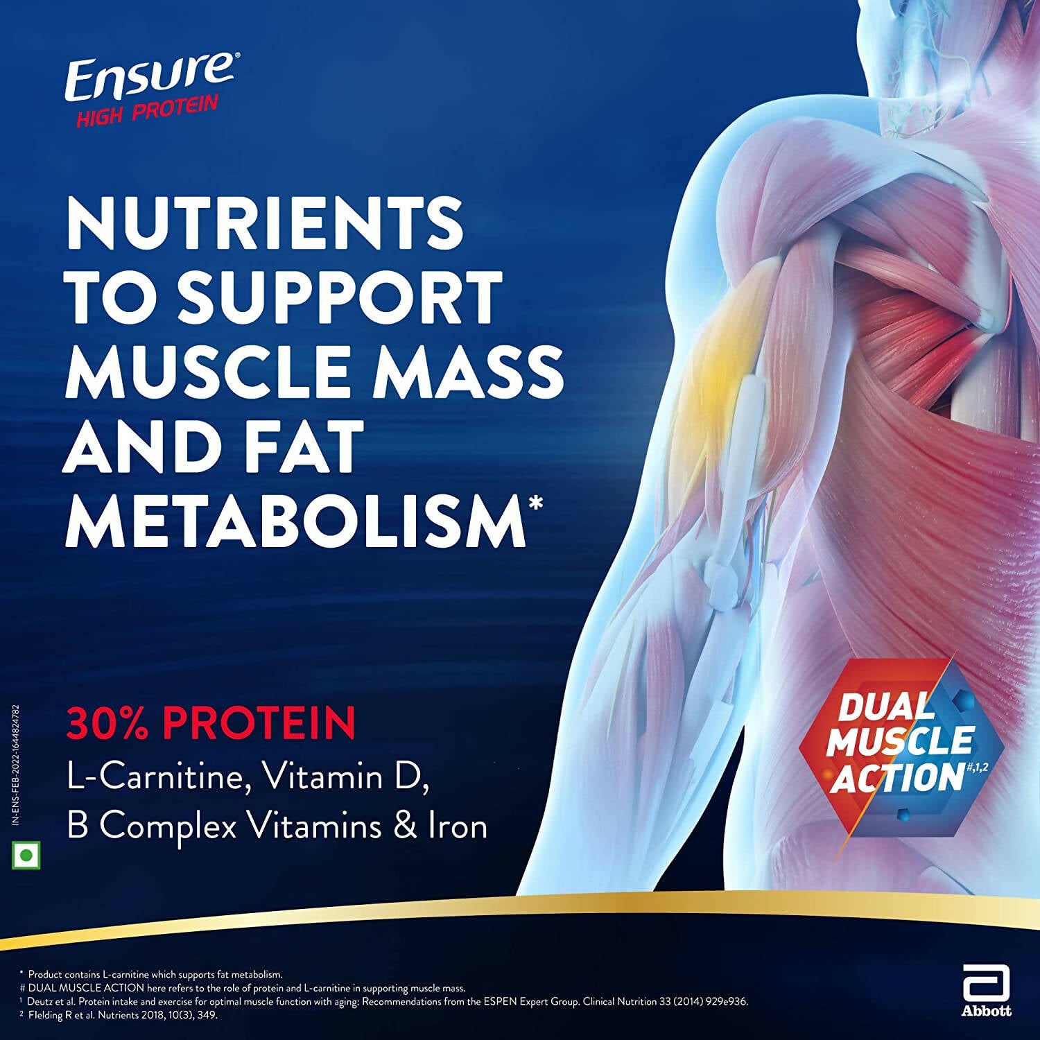 Ensure High Protein Drink for Physically Active Adults - Chocolate - Distacart