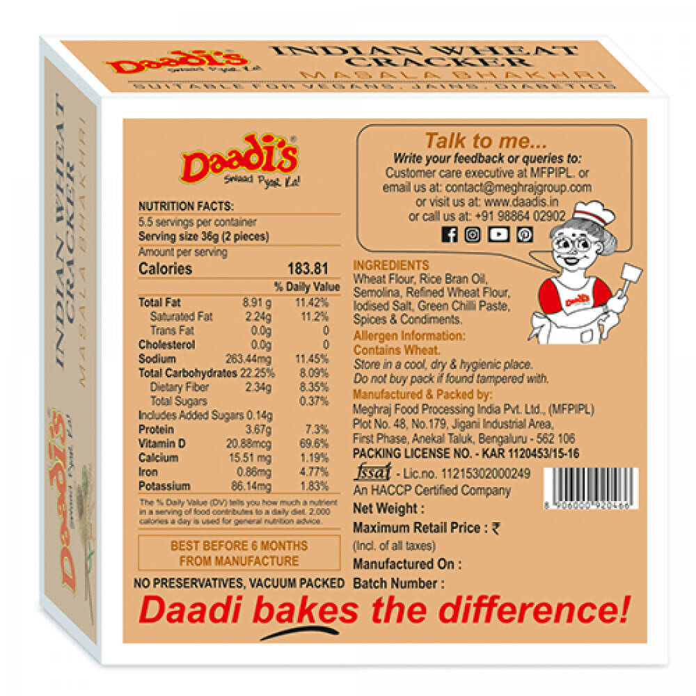 Daadi's Masala Bhakhri - Distacart