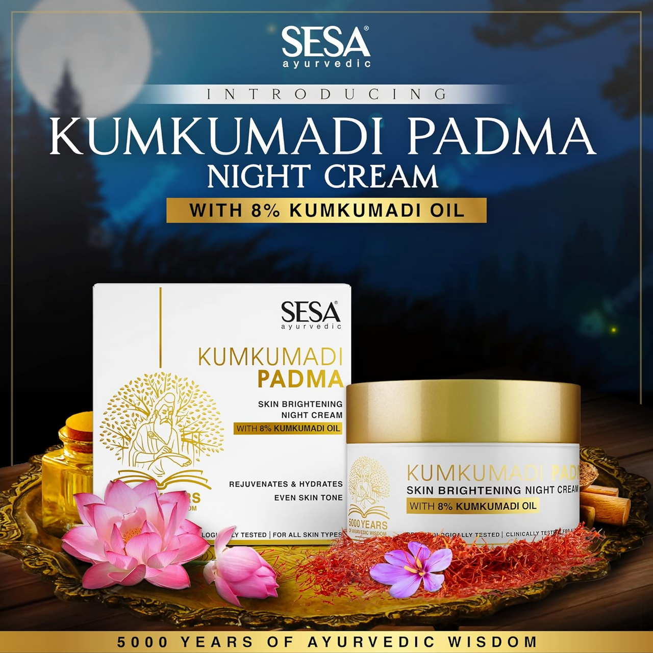 Sesa Ayurvedic Kumkumadi Padma Night Cream - Distacart