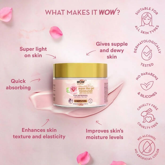 Wow Skin Science Super Light Rose Aloe Gel Moisturizer - Distacart