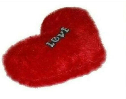 Heart Shape Pillow Fur Cushion (Red) - Distacart