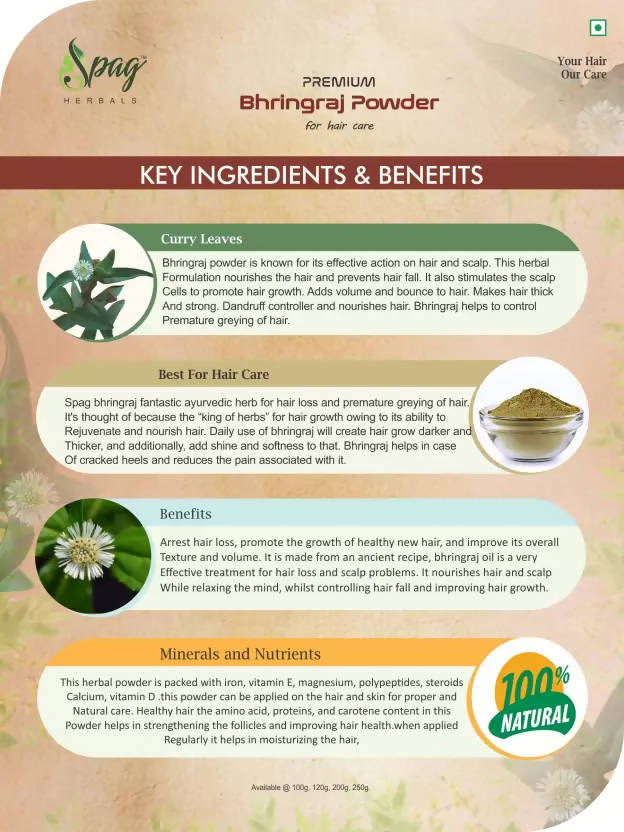 Spag Herbals Premium Bhringraj Powder - Distacart