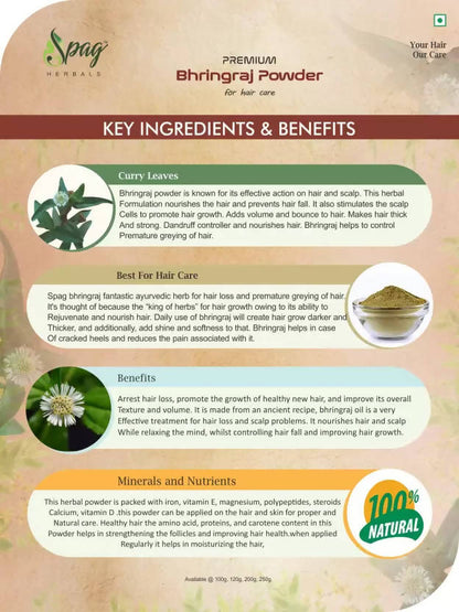 Spag Herbals Premium Bhringraj Powder - Distacart