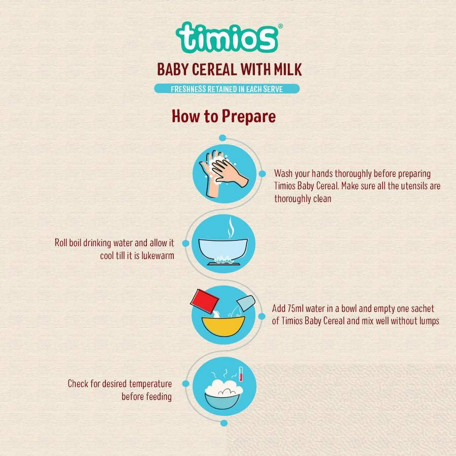 Timios Organic Rice Ragi Baby Cereal How To Prepare