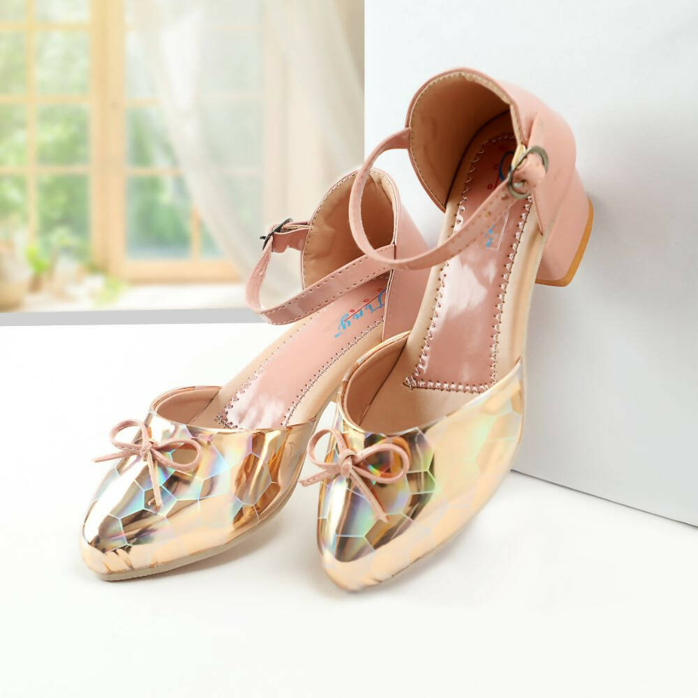 Tiny Bugs Girls Party Wear Ballerinas Heels - Peach - Distacart