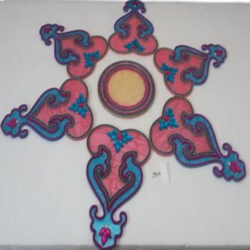 Kundan HandiKrafts Acrylic Light Red & Skyblue Colour Jumbo Rangoli - Distacart