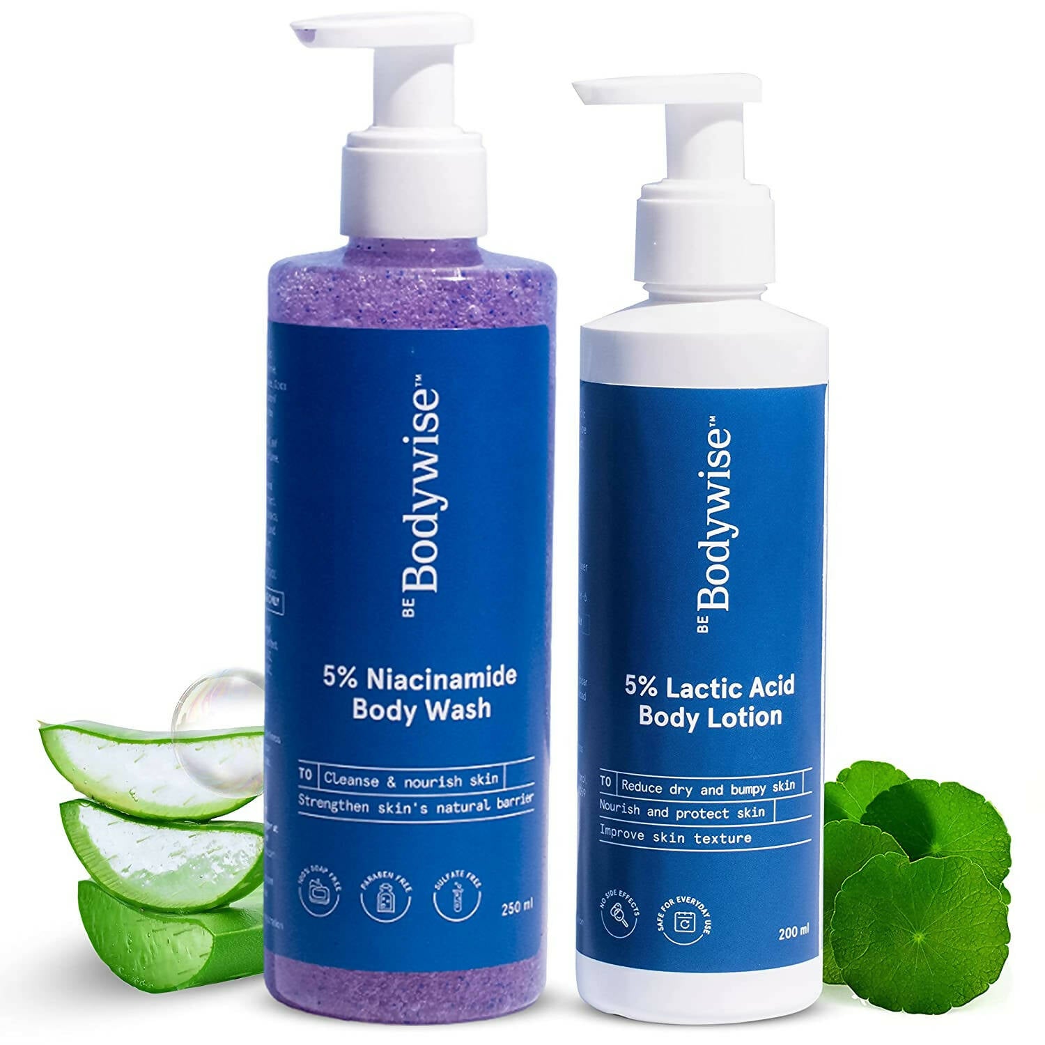 BeBodywise 5% Lactic Acid Body Lotion and 5% Niacinamide Body Wash - Distacart