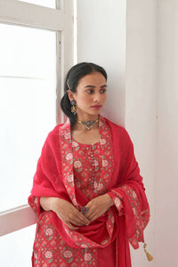 Thumbnail for Designer Stylish Red Muslin Stitched Suit With Dupatta - Anbazaar - Distacart