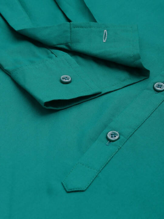 Sea Green Men Rayon Solid Opaque Casual Shirt - Mahotsav - Distacart