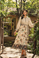 Thumbnail for Juniper Women Ivory Rayon Printed Tiered Dress - Distacart